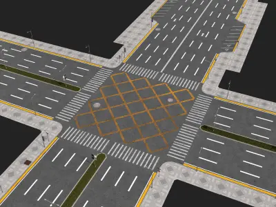 Road Pack low-poly Low-poly 3D model