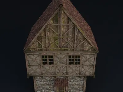 OLD MEDIEVAL BUILDING 04 Low-poly 3D model