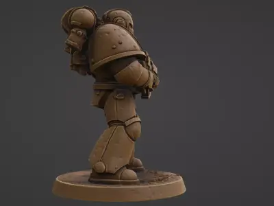 Power Armored Space Trooper with Carbine 3D print model