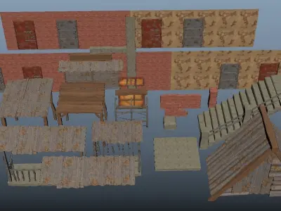 Modular Asset  Low-poly 3D model