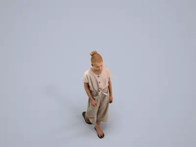 00449Bailey003 - Young Caucasian girl walking through public 3D model