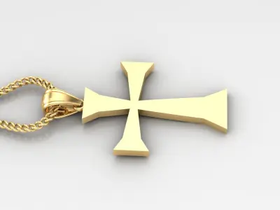 Light Gold 18K Cross Pendant 1CP096 3D print model