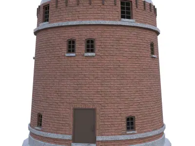 Water Tower Low-poly 3D model