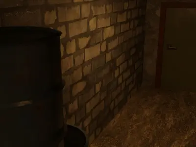 Small Spooky Rusted Hallway Free low-poly 3D model