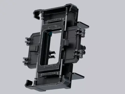 sci-fi Door fully rigged  Low-poly 3D model