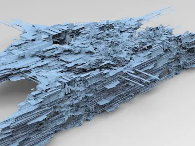 Dark Cyberpunk Slums city block 1 3D model