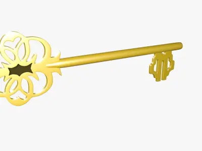 Golden key 3D model get