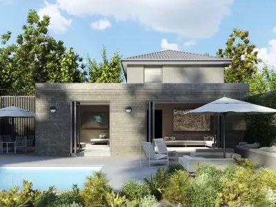 VRay - C4D Scene files - House Jackson Exterior 3D model 3D model