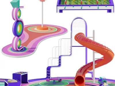 Playground Lollipop Street Paradise 3D model