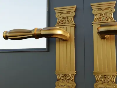 Premium wooden door 3D model