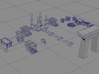 Egypt Old Style City Low Poly Low-poly 3D model
