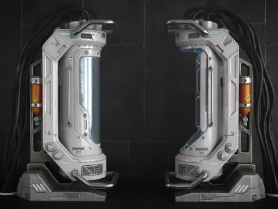 Sci Fi Container Capsule Low-poly 3D model