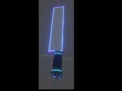 Sword Sci-Fi knife roboting energy robot Low-poly 3D model
