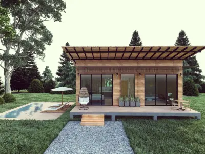 20 x 30 modern cabin House  3D model