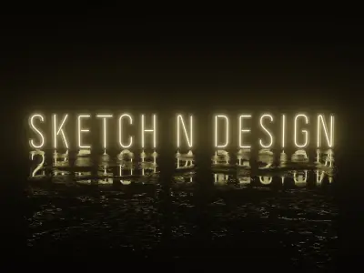 Neon Light Box Font 3D model