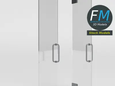 Frameless glass door 3D model