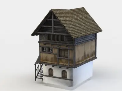 House medieval Low-poly 3D model