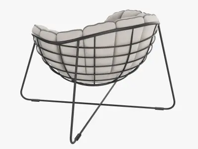 Outdoor garden chair and cushion 3D model