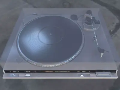 Vintage Record Player Turntable - Technics SL-BD2 Low-poly 3D model