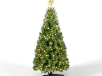 Christmas Tree with Animated Lights - 7 feet 3D model