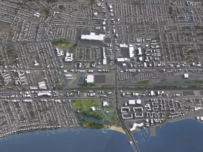 Newport News - 3D City Model Low-poly 3D model