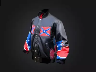  Vintage Confederate Bomber Jacket  Realistic Game-Ready Model  Low-poly 3D model