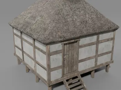 Medieval Village Set Low-poly 3D model