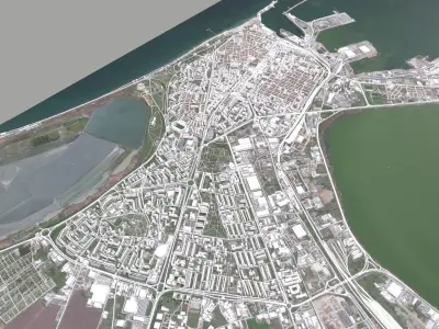 Cityscape Burgas Bulgaria 3D model