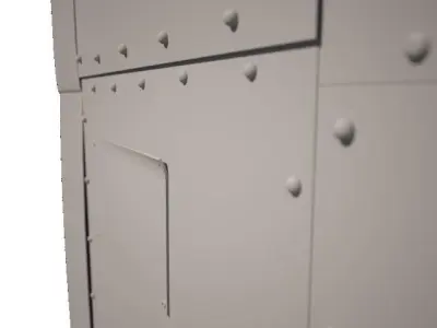 Steel door wrecked 3D model