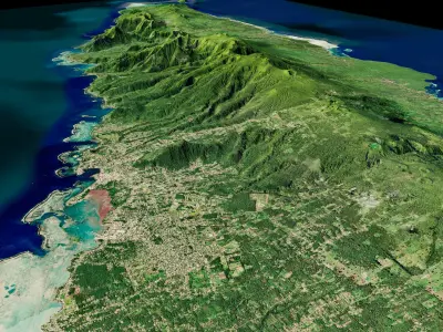 Upolu island samoa full 3d model terrain 3D model