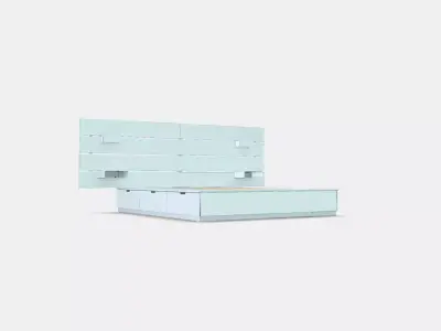 NORDLI Bed frame w storage and headboard 3 Low-poly 3D model