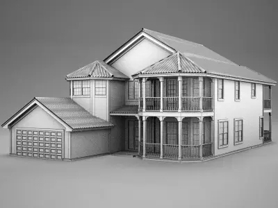High def BIG Latin Hacienda Modern 7 3D model