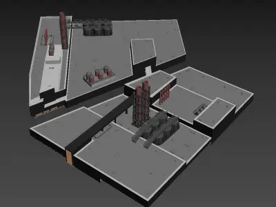 Factory building 3D model