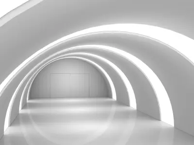 Empty White Corridor 3D model