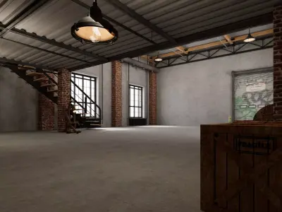 Warehouse industrial loft home office 3 3D model