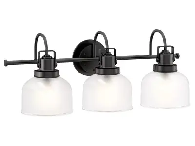 FRESNEL GLASS RESTORATION BATH LIGHT - 3 LIGHT 3D model