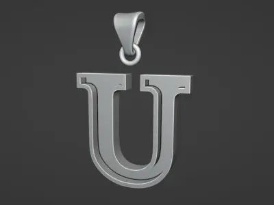 letter U pendant 3D print model