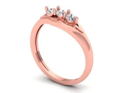 Solitaire Engagement Women Rings Propose Ring 3D print model