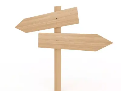 Wooden Signboard  3D model