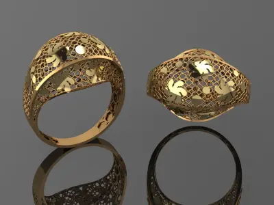 10 ring Turkish style fusion ring light weight  3D print model