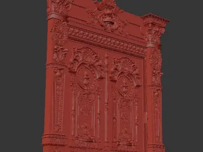 Wooden Door classic 3D model
