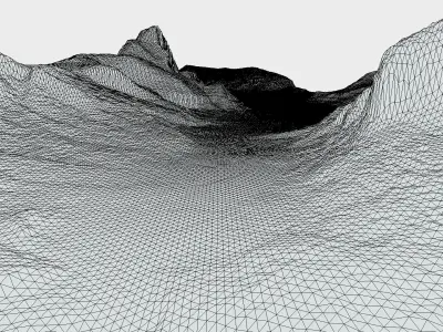 Half Dome - Terrain Landscape Low-poly 3D model