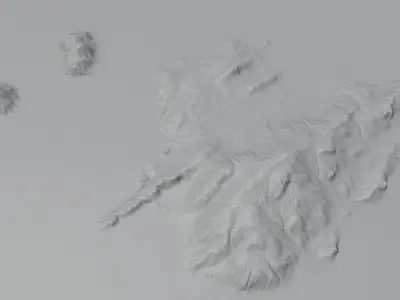 Lizard Island full 3d model terrain Low-poly 3D model