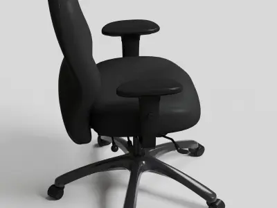 Black Office Chair high def rev-02 Low-poly 3D model