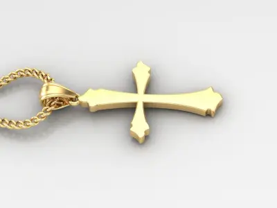 Light Gold 18K Cross Pendant 1CP014 3D print model