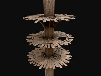 Wooden Tree House Shelters and Platforms 7 Low-poly 3D model