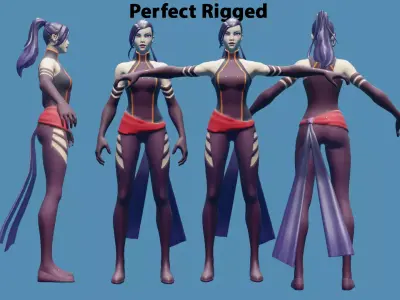 Fortnite Psylocke Low-poly 3D model