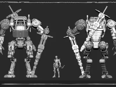Blockout Robot Hard surface  3D model purchase