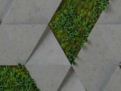 moss concrete - seamless 3d wall panel Texture