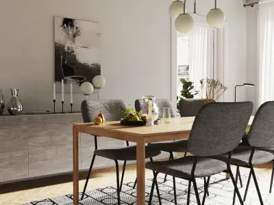 Interior Scene DiningRoom 3D model  3D model